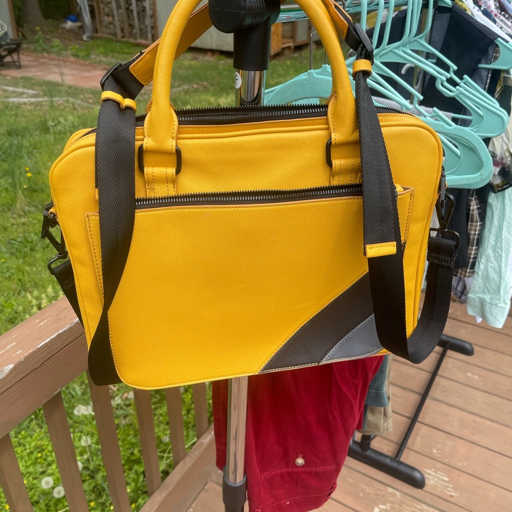 Yellow and Black Zara Briefcase